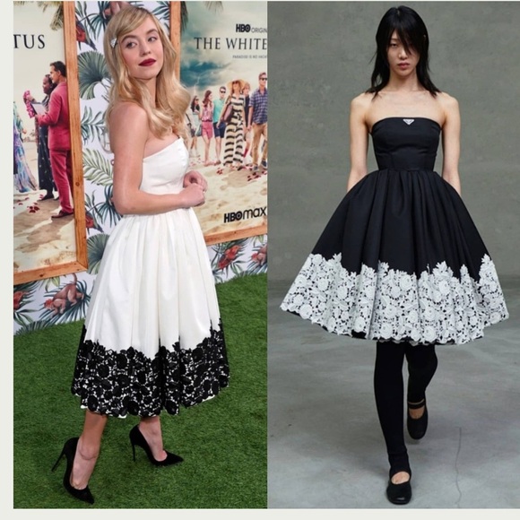 PRADA**Re-Nylon Triangle Logo Embroidery Midi Dress***Size 38 US 2***$7750 - Picture 10 of 16